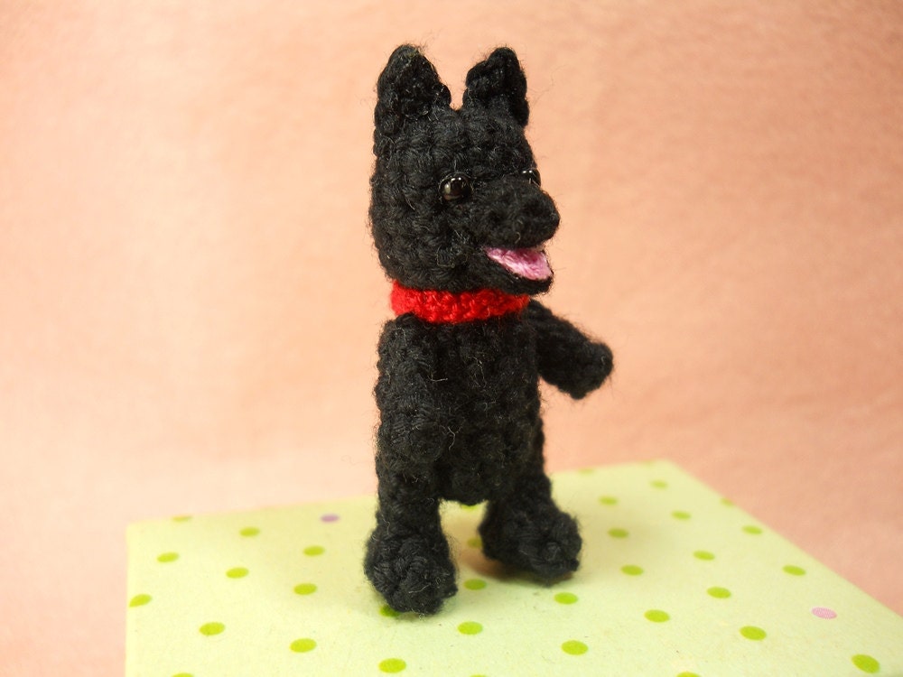 Mini Schipperke - Crochet Miniature Dog Stuffed Animals - Made To Order