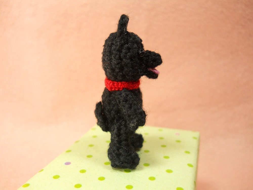 Mini Schipperke - Crochet Miniature Dog Stuffed Animals - Made To Order