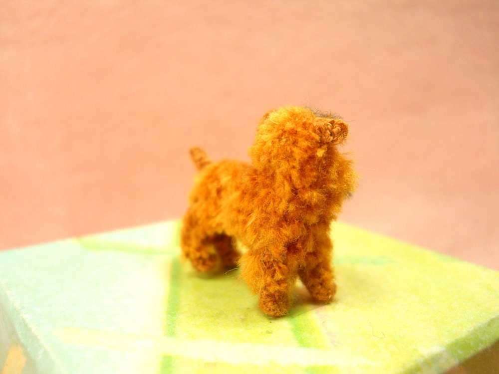 Brown Brussels Griffon - Tiny Crochet Mini Amigurumi Dog Stuff Animal - Made To Order