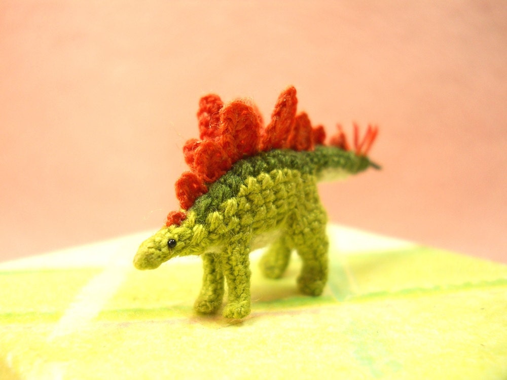 Miniature Stegosaurus - Crochet Dinosaur Amigurumi - Made To Order