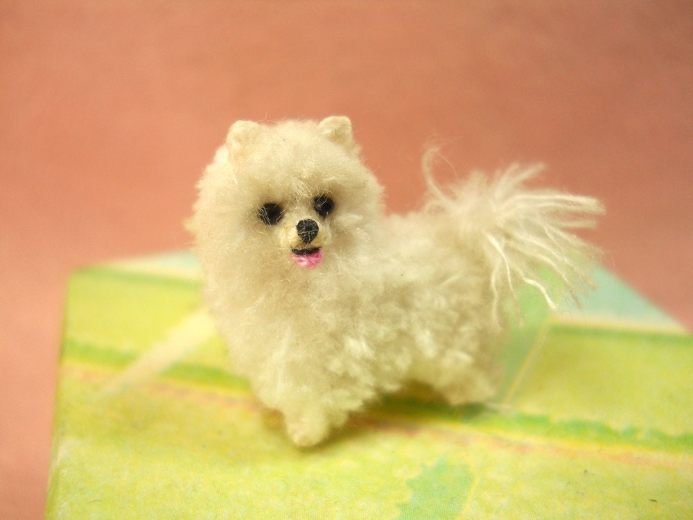 Miniature Teacup Pomeranian - Tiny Crochet Dog Stuffed Animals - Made To Order