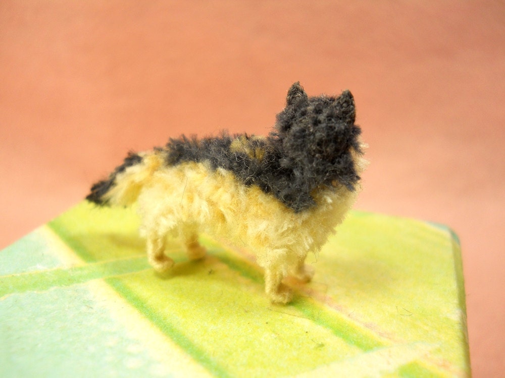 Miniature Crocheted Wolf - Tiny Amigurumi Dog Stuffed Animal - Made To Order
