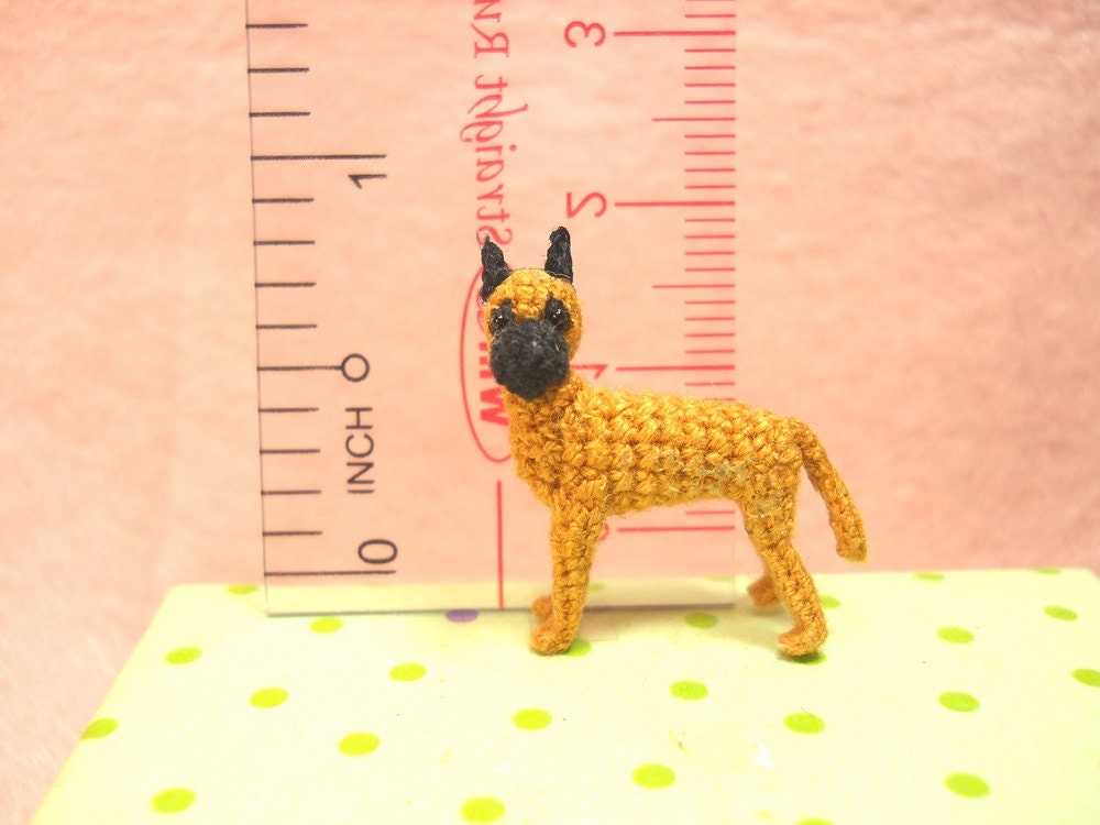 Miniature Great Dane - Micro Crochet Dog Stuffed Animals - Made To Order