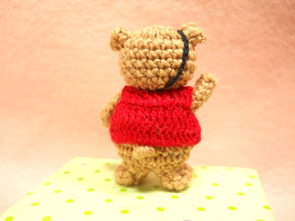 Pirate Bear Amigurumi - Crochet Miniature Bear Stuffed Animals - Made To Order