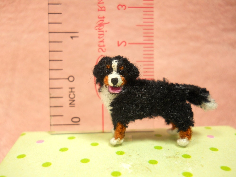 Bernese Mountain Dog - Micro Crochet Miniature Dog Stuffed Animals - Made To Order