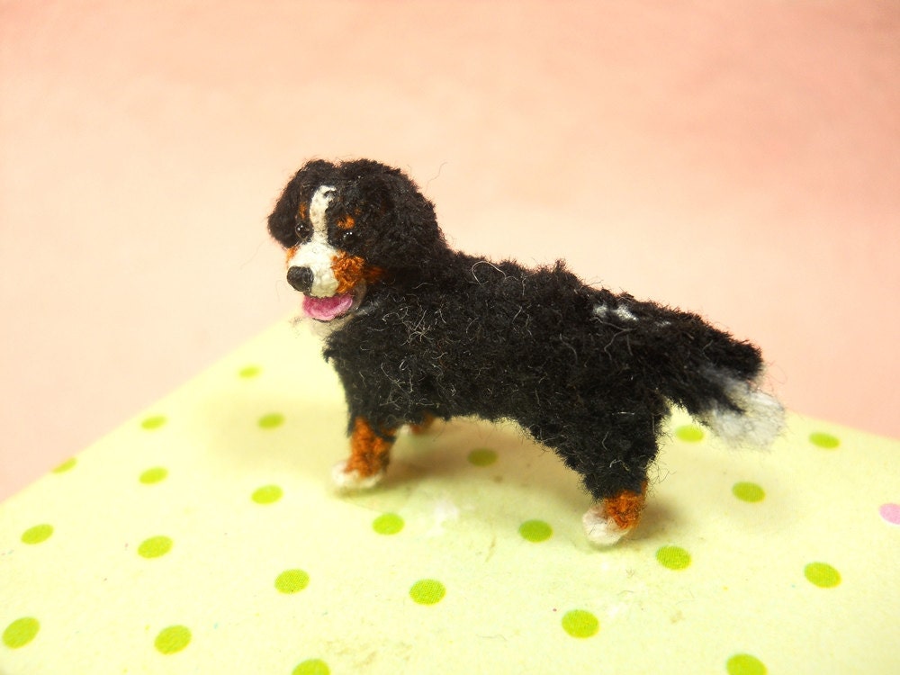 Bernese Mountain Dog - Micro Crochet Miniature Dog Stuffed Animals - Made To Order