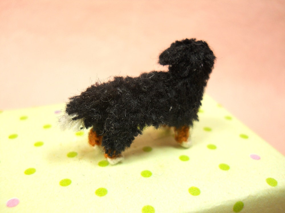 Bernese Mountain Dog - Micro Crochet Miniature Dog Stuffed Animals - Made To Order