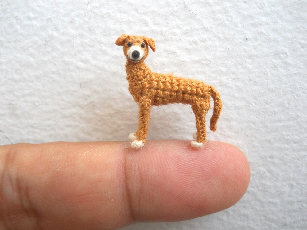 Miniature Greyhound - Micro Crochet Dog Stuffed Animals - Made To Order