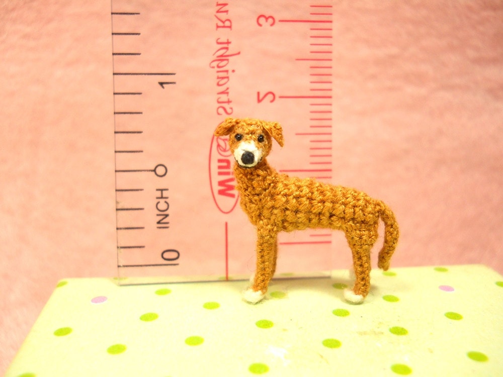 Miniature Greyhound - Micro Crochet Dog Stuffed Animals - Made To Order