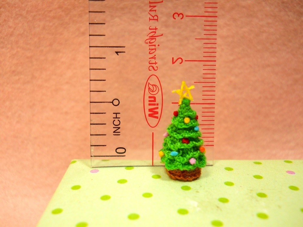 Christmas Tree in Dome - Micro Dollhouse Tree, Christmas Tree Pendant - Made to Order