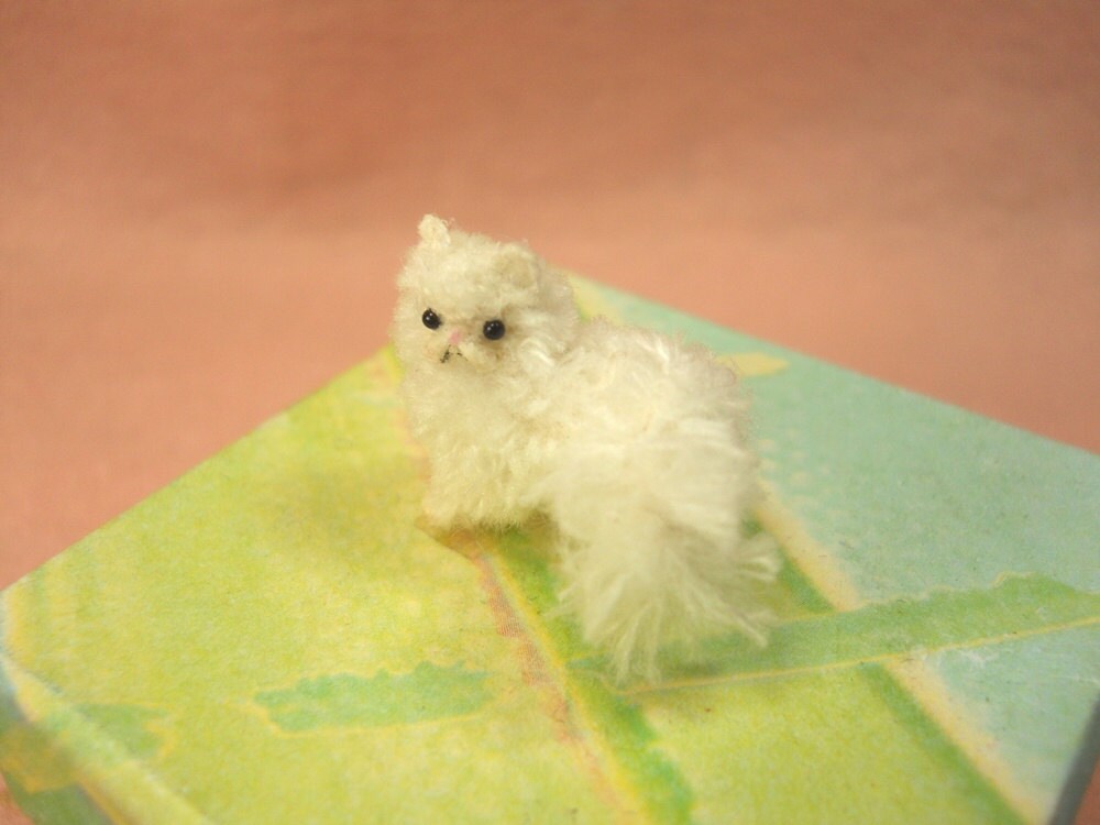 Miniature Persian Cat - Micro Crochet Amigurumi Stuffed Animal - Made to Order