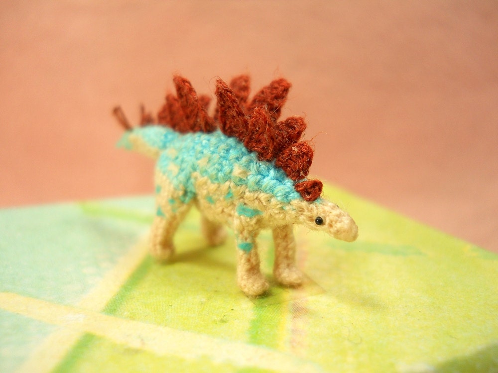 Micro Stegosaurus - Crochet Miniature Dinosaur - Made To Order