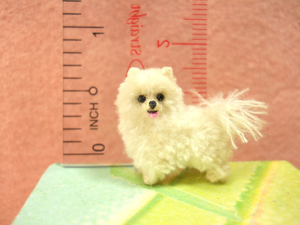 Miniature Teacup Pomeranian - Tiny Crochet Dog Stuffed Animals - Made To Order