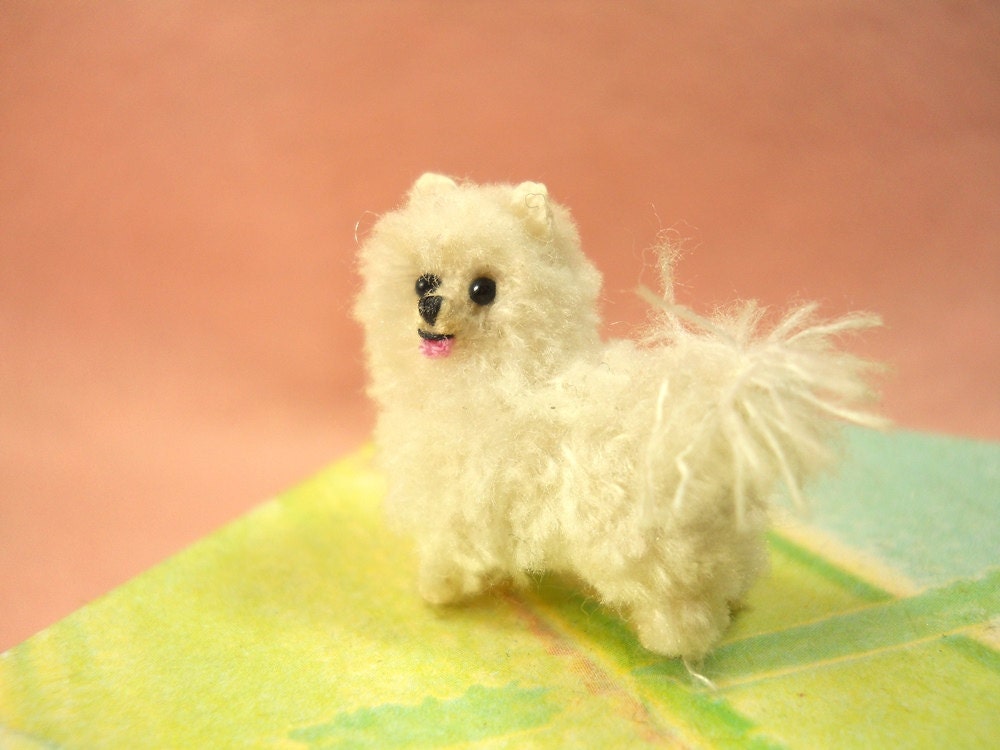 Miniature Teacup Pomeranian - Tiny Crochet Dog Stuffed Animals - Made To Order