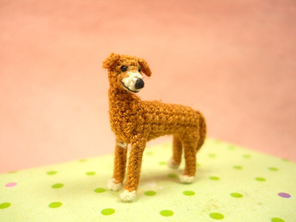 Miniature Greyhound - Micro Crochet Dog Stuffed Animals - Made To Order