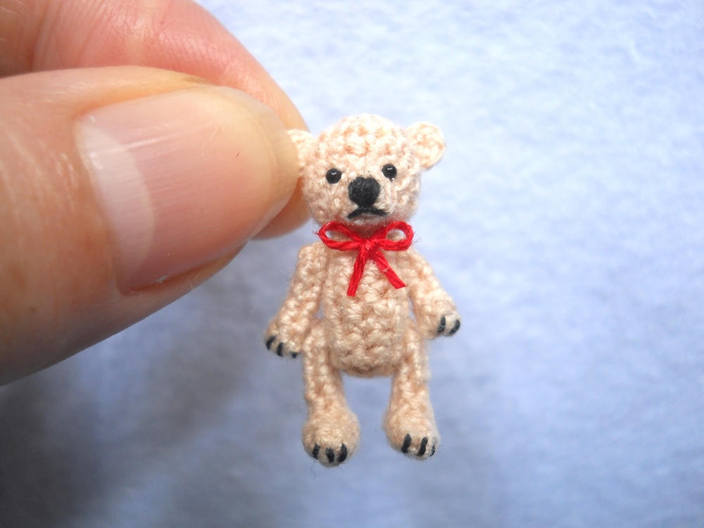 Micro Bear 1 Inch - Miniature Teddy Bear, Amigurumi Crocheted Bear - Made To Order