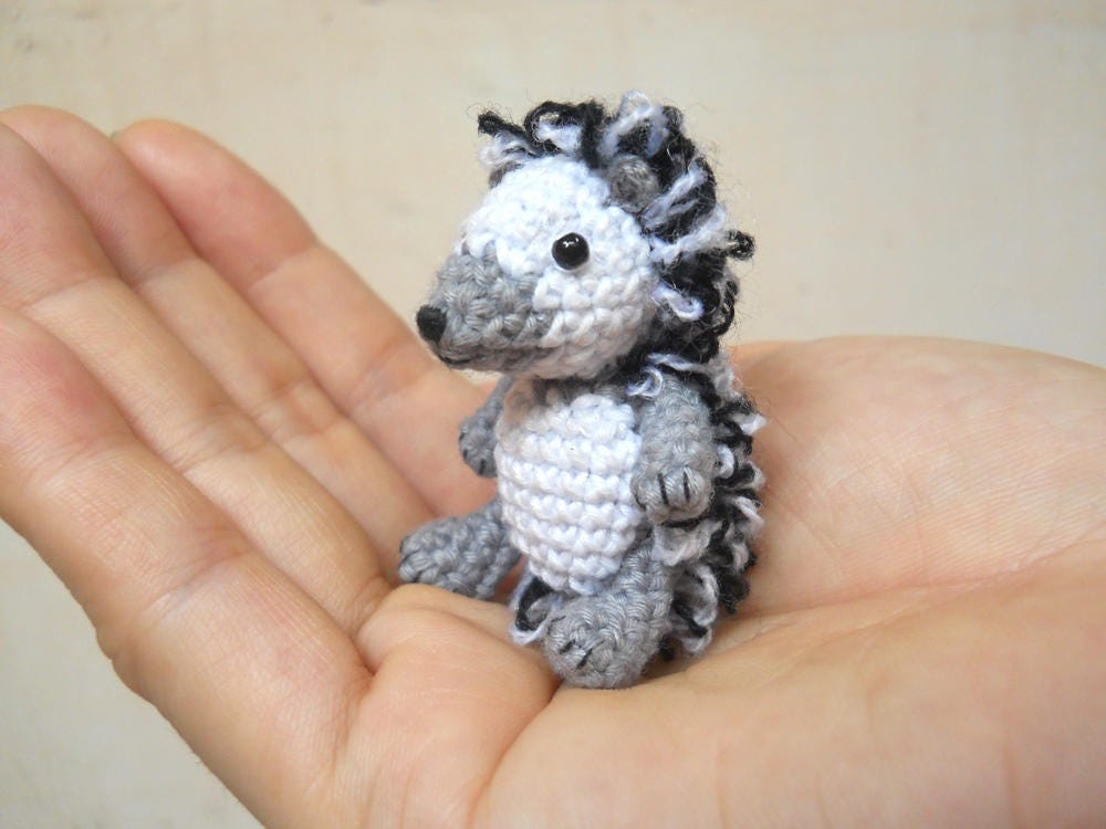 Mini Hedghog - Miniature Crochet Stuffed Animals - Made To Order