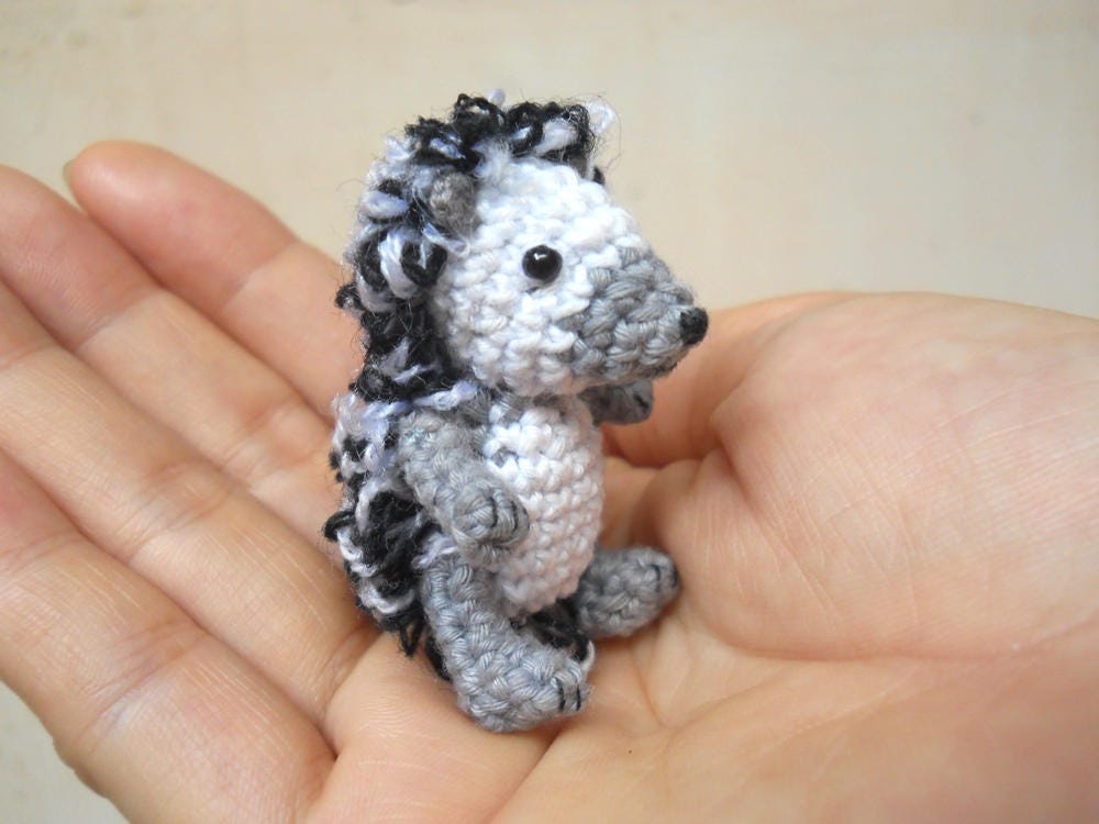 Mini Hedghog - Miniature Crochet Stuffed Animals - Made To Order
