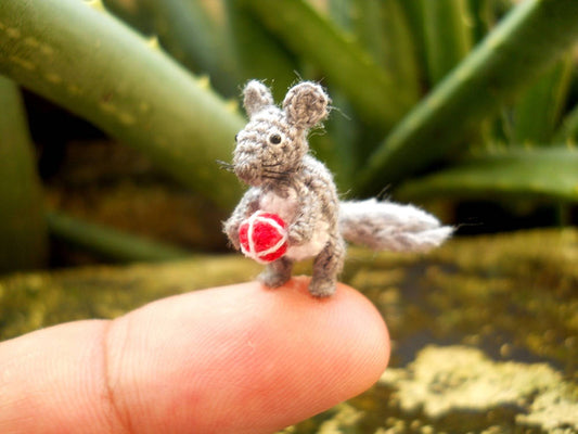 Micro Mini Chinchilla - Miniature Crochet Amigurumi Stuffed Animals - Made To Order