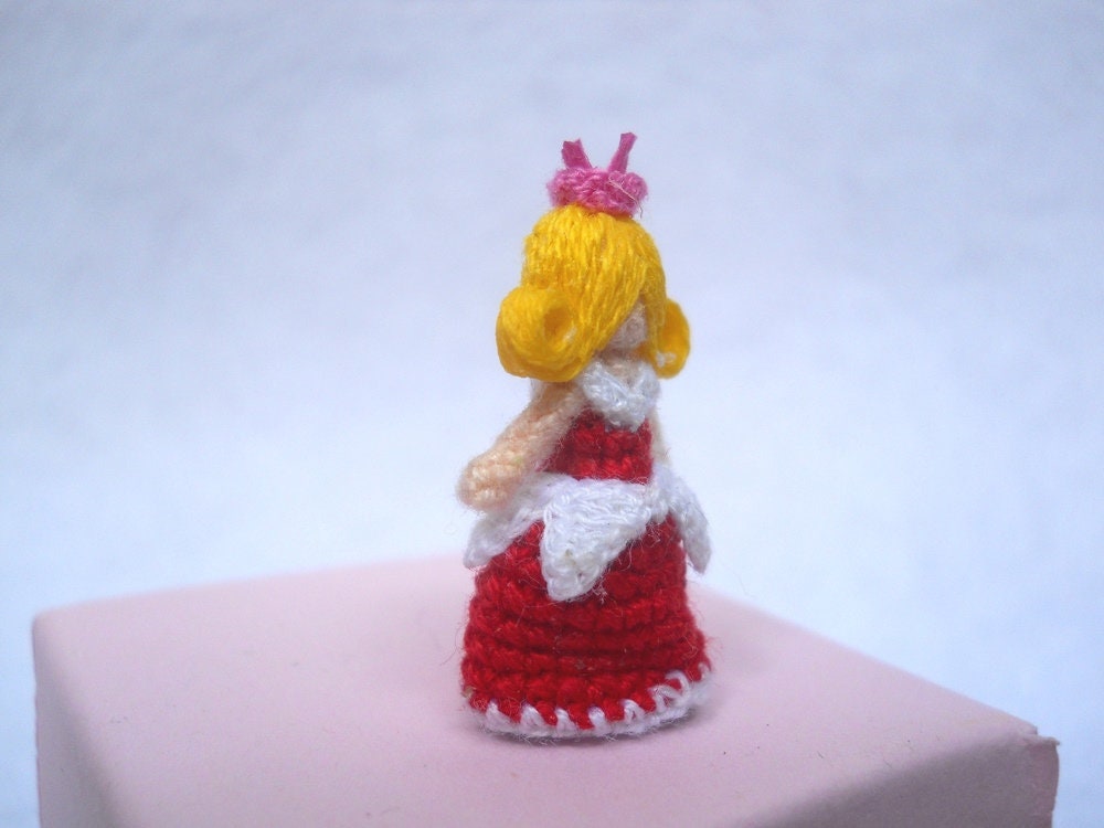 Micro Princess Doll - Miniature Crochet Doll Amigurumi - Made To Order