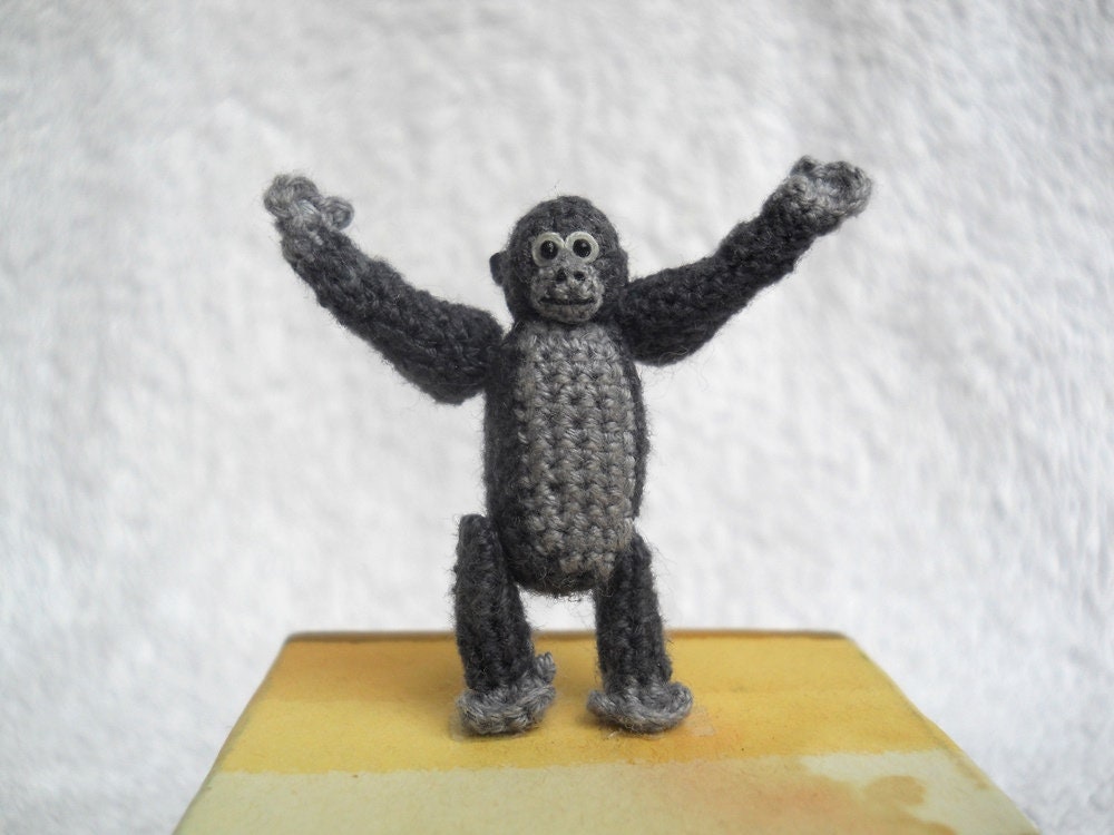 Miniature Crochet Gorilla - Made to Order