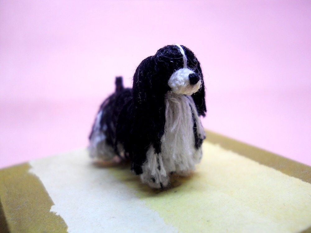 Miniature Springer Spaniel - English Springer Spaniel, Tiny Crochet Dog Stuffed Animal.