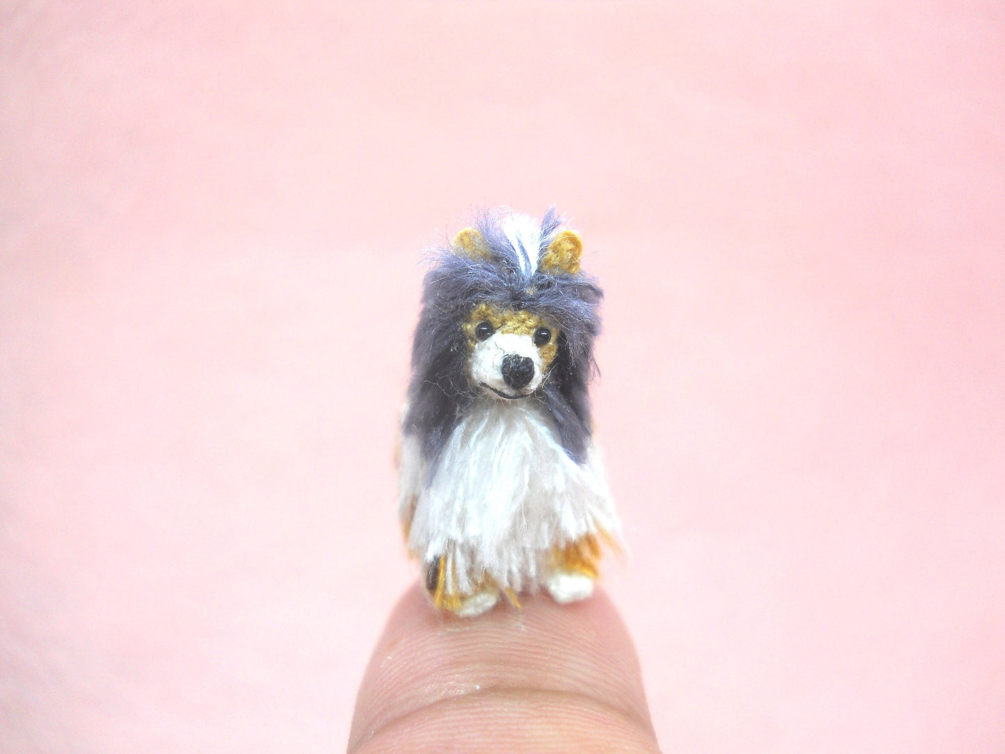 Miniature Crochet Sheltie - Shetland Sheepdog, Miniature Dog Stuffed Animal.