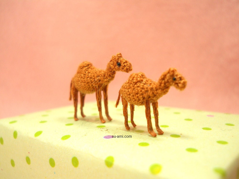 Miniature Camels - Micro Amigurumi Crochet Stuffed Animals - Made To Order