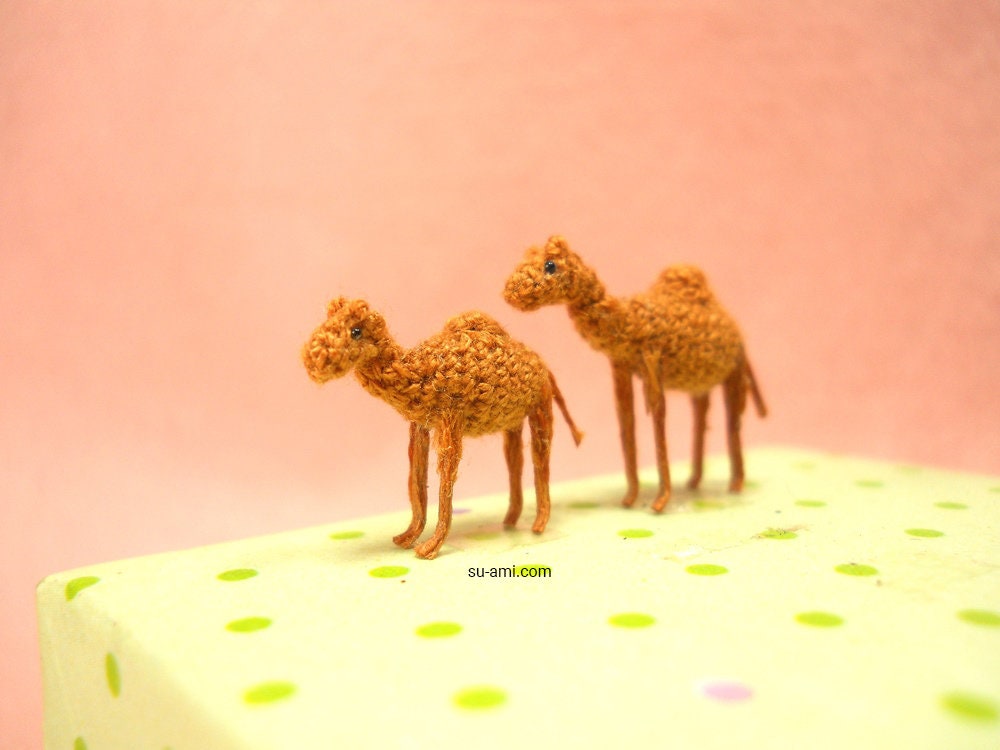 Miniature Camels - Micro Amigurumi Crochet Stuffed Animals - Made To Order