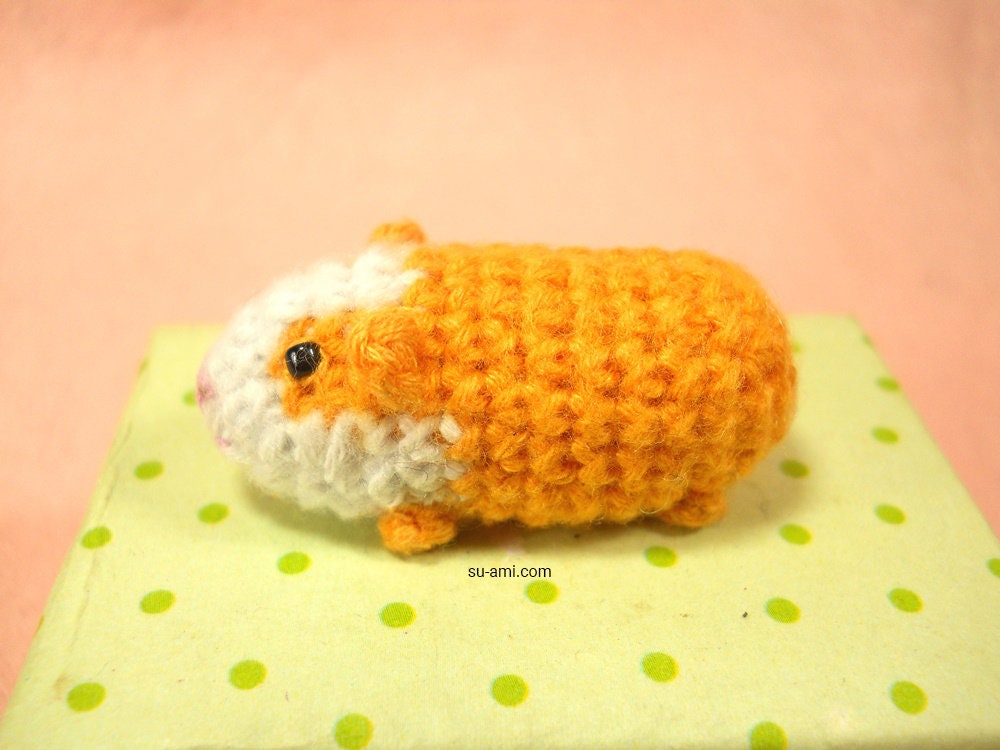 Miniature Guinea Pig - Tiny Crochet Dollhouse Tiny Stuffed Animal - Made To Order