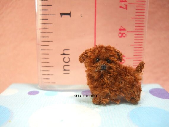 Yorkipoo Puppy - Tiny Crochet Miniature Dog Stuffed Animals - Made To Order