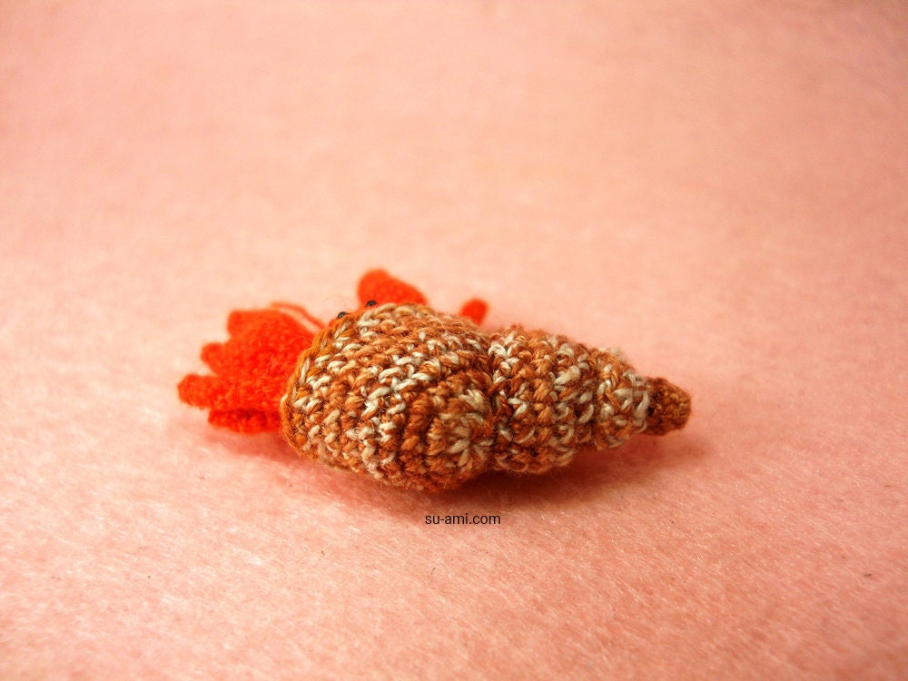 Miniature Hermit Crab - Tiny Crochet Amigurumi Stuffed Animal - Made To Order