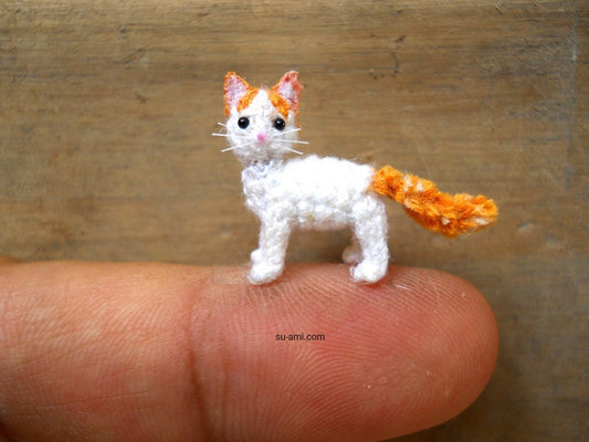 Miniature Turkish Van Cat - Micro Crochet Cat Kitten Amigurumi Stuffed Animal - Made to Order