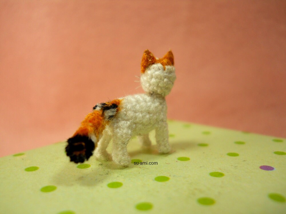 Turkish Van Cat - Micro Crochet Cat Kitten, Amigurumi Cat Stuffed Animal - Made to Order