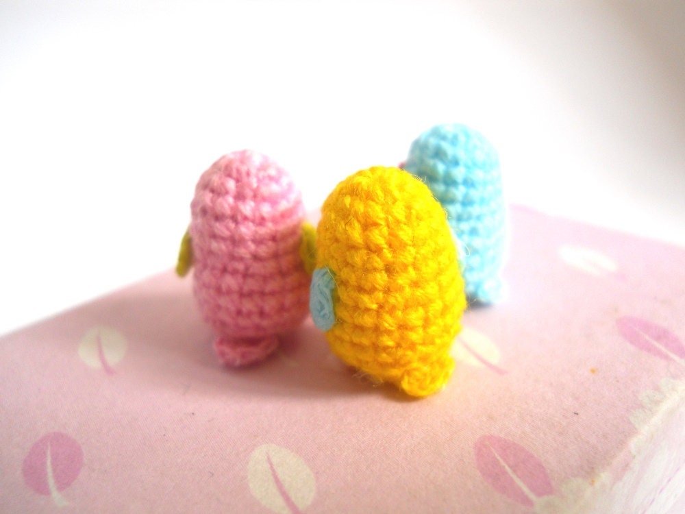 Cute Miniature Chick - Micro Amigurumi Crochet Colorful Chicks - Made To Order