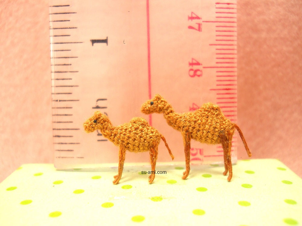 Miniature Camels - Micro Amigurumi Crochet Stuffed Animals - Made To Order