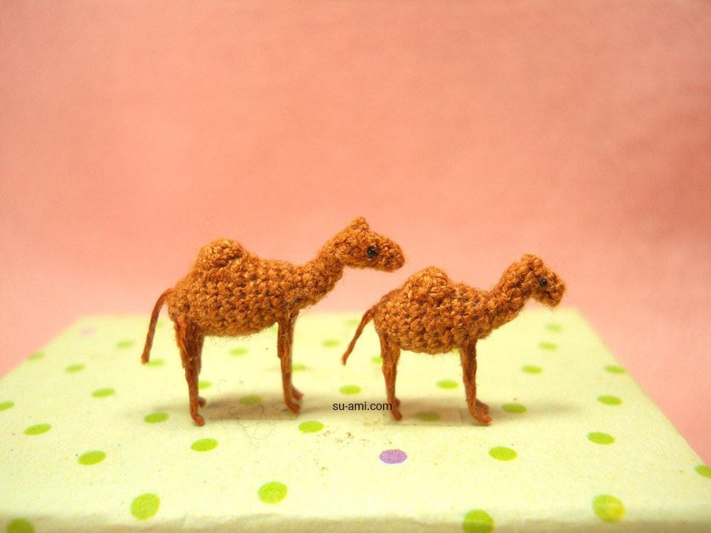 Miniature Camels - Micro Amigurumi Crochet Stuffed Animals - Made To Order