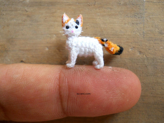 Turkish Van Cat - Micro Crochet Cat Kitten, Amigurumi Cat Stuffed Animal - Made to Order