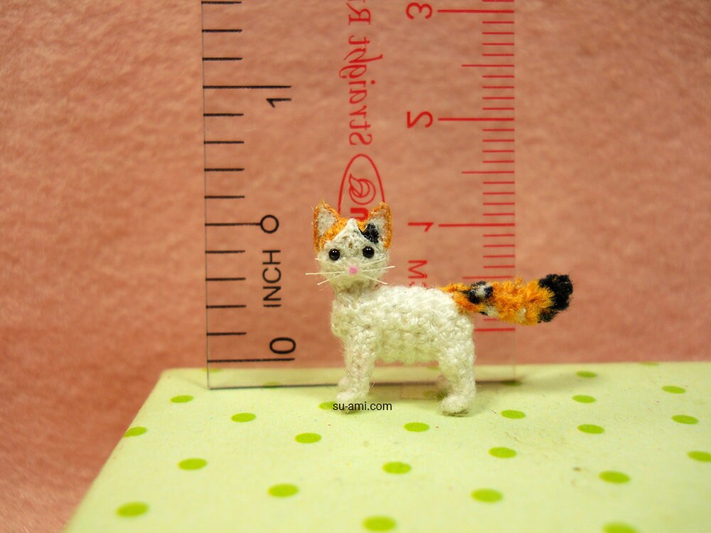 Turkish Van Cat - Micro Crochet Cat Kitten, Amigurumi Cat Stuffed Animal - Made to Order