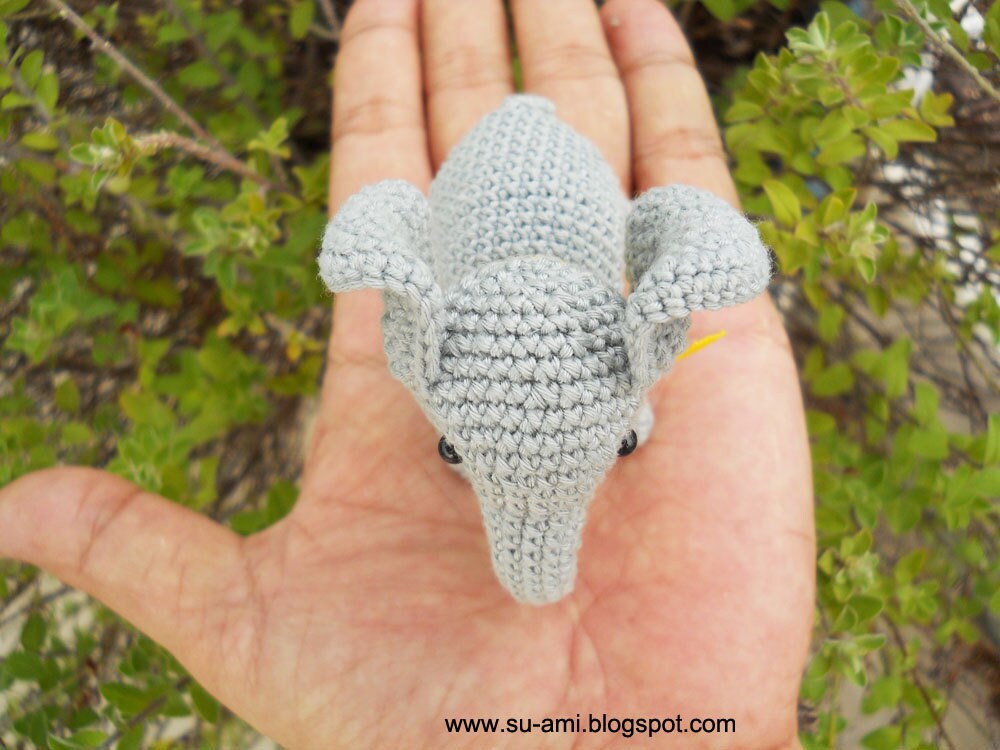 Crochet Elephant Stuff Animal - Miniature Elephant Amigurumi - Made To Order