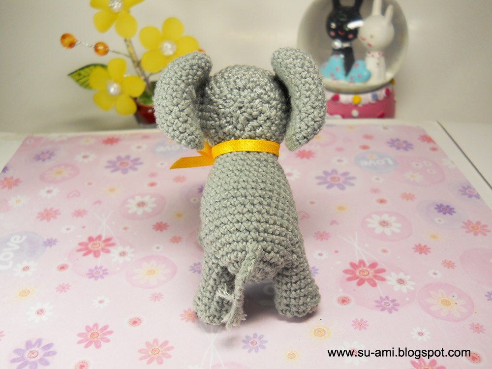 Crochet Elephant Stuff Animal - Miniature Elephant Amigurumi - Made To Order