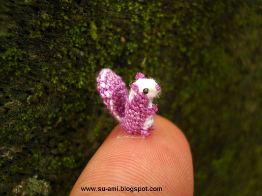 Sweet Tiny Squirrel - Micro Crochet Small Amigurumi Animals - Made to Order