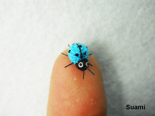 Blue Ladybug - Micro Crochet Miniature Ladybug