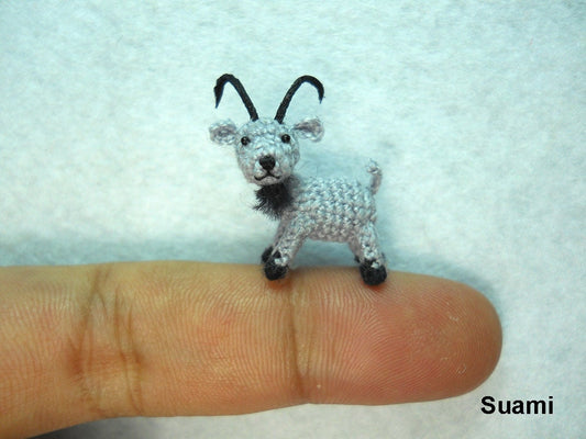 Miniature Beige Goat - Teeny Tiny Crocheted Goats - Made To Order