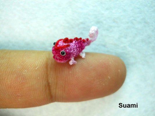 Tiny Pink Chameleon - Dollhouse Miniature Chamaeleons - Made To Order