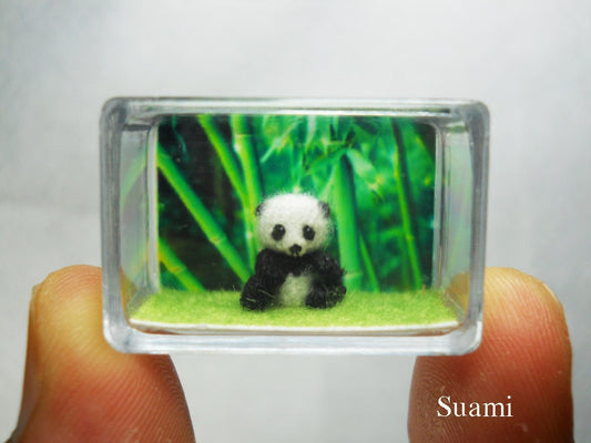 Micro Panda Bear 0.5 Inch - Tiny Crochet Amigurumi Miniature Micro Bears - Made To Order
