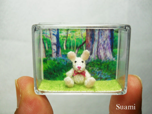 Miniature Bunny Rabbit - Teeny Tiny Crochet Dollhouse Decor - Made To Order