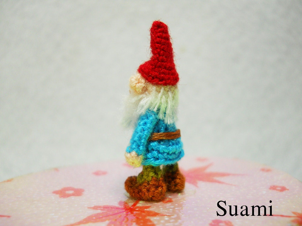 Tiny Crochet Gnome Miniature Doll Amigurumi - Made To Order