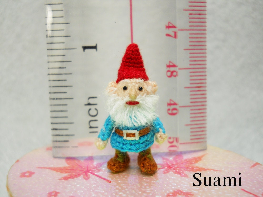 Tiny Crochet Gnome Miniature Doll Amigurumi - Made To Order