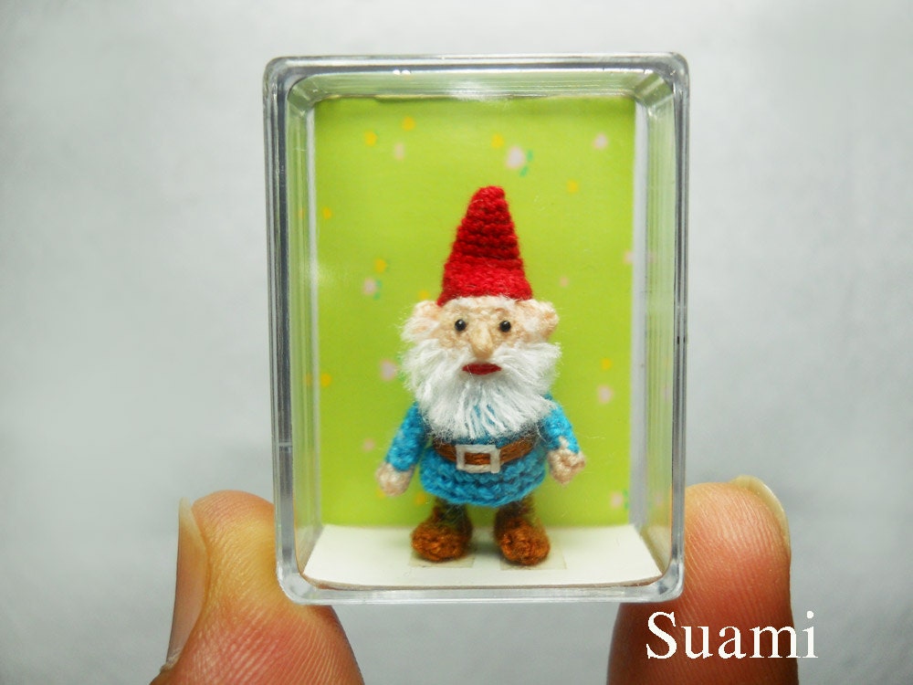 Tiny Crochet Gnome Miniature Doll Amigurumi - Made To Order
